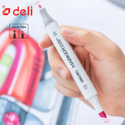 ROTULADOR DOBLE PUNTA PROFESIONAL DELI MALETIN TRANSPARENTE 24U 70801-24