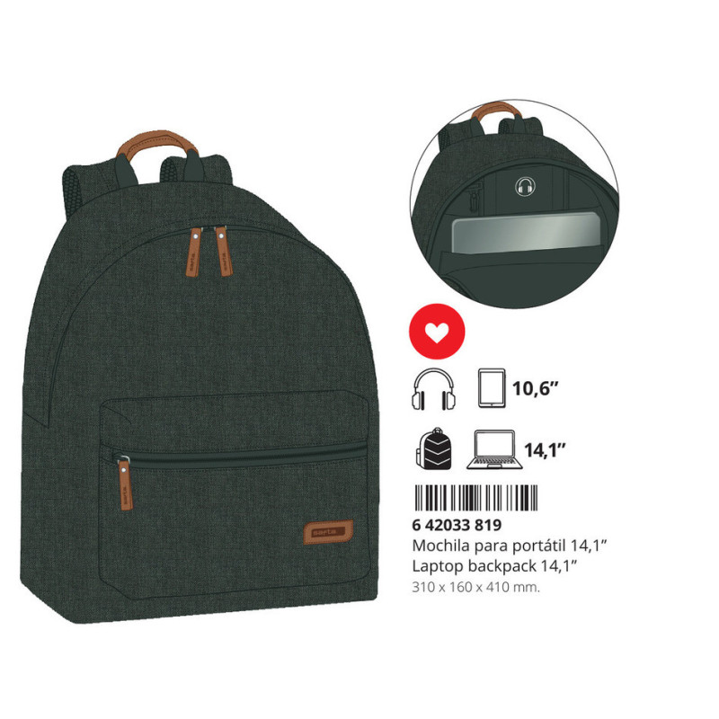 MOCHILA PARA PORTATIL 14,1" SAFTA CARBON SAFTA23 ENERO 642033819