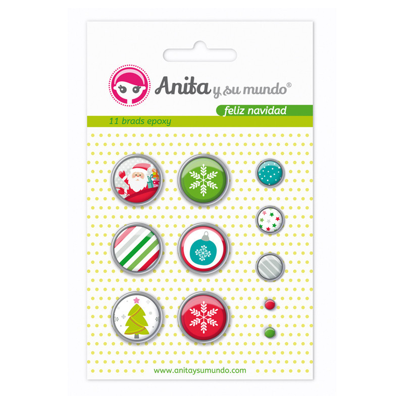 PACK 11 BRADS EPOXY ANITA NAVIDAD GRAFOPLAS 37050126