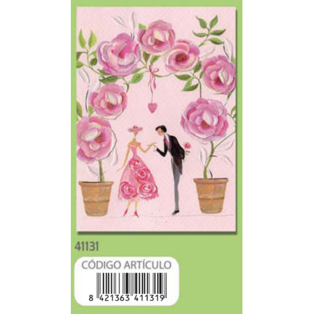 TARJETA FELICITACION ARGU TURNOWSKY PAREJA ROSAS 41131 UNIDAD