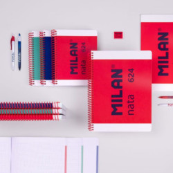 CUADERNO EUROPEAN MILAN A5 PAPEL CUADRO 5*5 80HOJAS DE 95G NATA 624 ROSA 57053E80P
