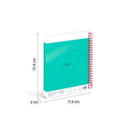 CUADERNO EUROPEAN MILAN A5 PAPEL CUADRO 5*5 80HOJAS DE 95G NATA 624 VERDE 57053E80GR