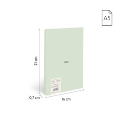 LIBRETA A5 MILAN ENCOLADA 48H LISO 95G 430 SINCE 1918 VERDE 57251G48GR UNIDAD