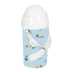 BOTELLA 500ML APERTURA AUTOM. CON PAJITA SAFTA PREESCOLAR "GRUAS" SAFTA26 342694899 19,5X7,3 UNIDAD