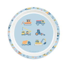 SET DE PLATOS, CUBIERTOS Y VASO SAFTA PREESCOLAR "GRUAS" SAFTA26 342694933 26X26 UNIDAD