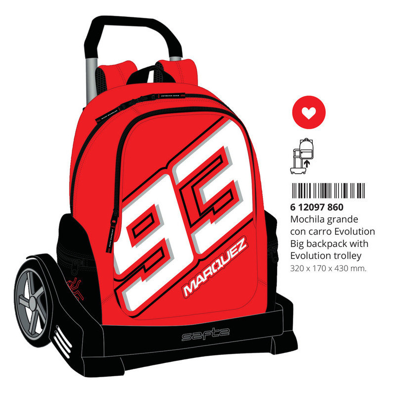 MOCHILA 662+CARRO EVOLUTION MARC MARQUEZ 612097860 43*32 SAFTA22