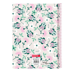 LIBRETA CUARTO 80 H. TAPAS DURAS MINNIE MOUSE "MINTY" SAFTA26 512612065 22X15,5 UNIDAD