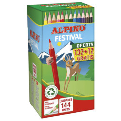 LAPICEROS COLOR SCHOOL PACK 132+12 GRATIS ALPLINO FESTIVAL