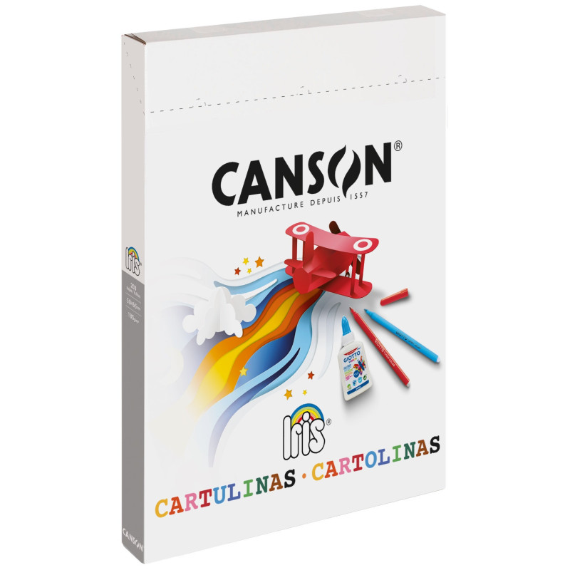 CESTA CARTON CON 200HJ 50X65 CARTULINAS 8 COLORES CJ C IRIS
