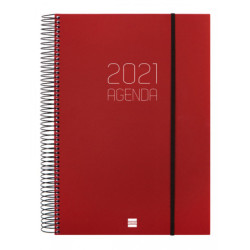 AGENDA ANUAL FINOCAM21 OPAQUE E40 1DP 2021 BURDEOS+ 742927421 29,7*21