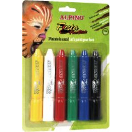 MAQUILLAJE ALPINO FIESTA FACE STICK BLISTER 6 COLORES DL000014