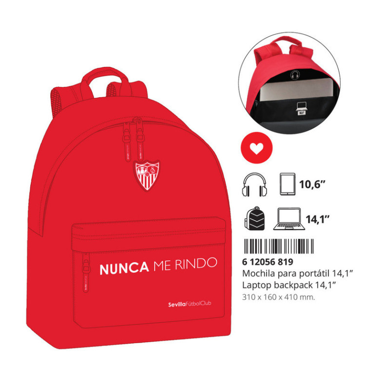 MOCHILA PARA PORTATIL 14,1" SEVILLA FC CORPORATIVA 612056819 41*31 SAFTA22