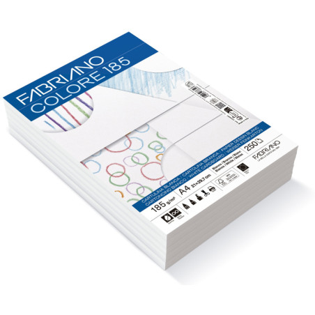 PACK FABRIANO COLORE 185G FSC™ A4 BLANCO - 250HJ SADIPAL