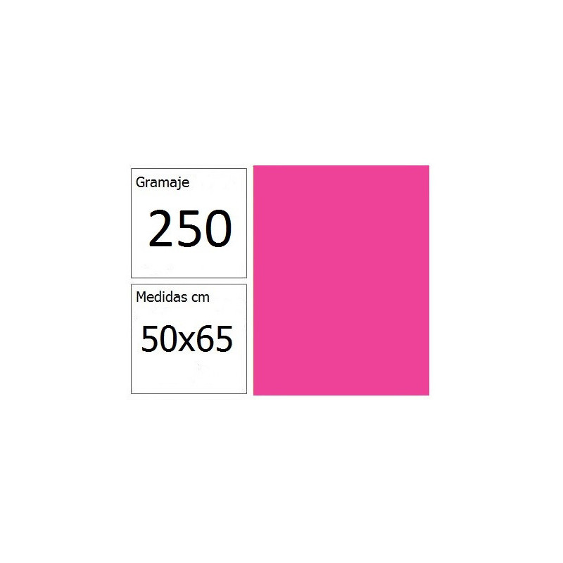 CARTULINA IRIS 50X65 250G  FLUOR FUCSIA 25H.