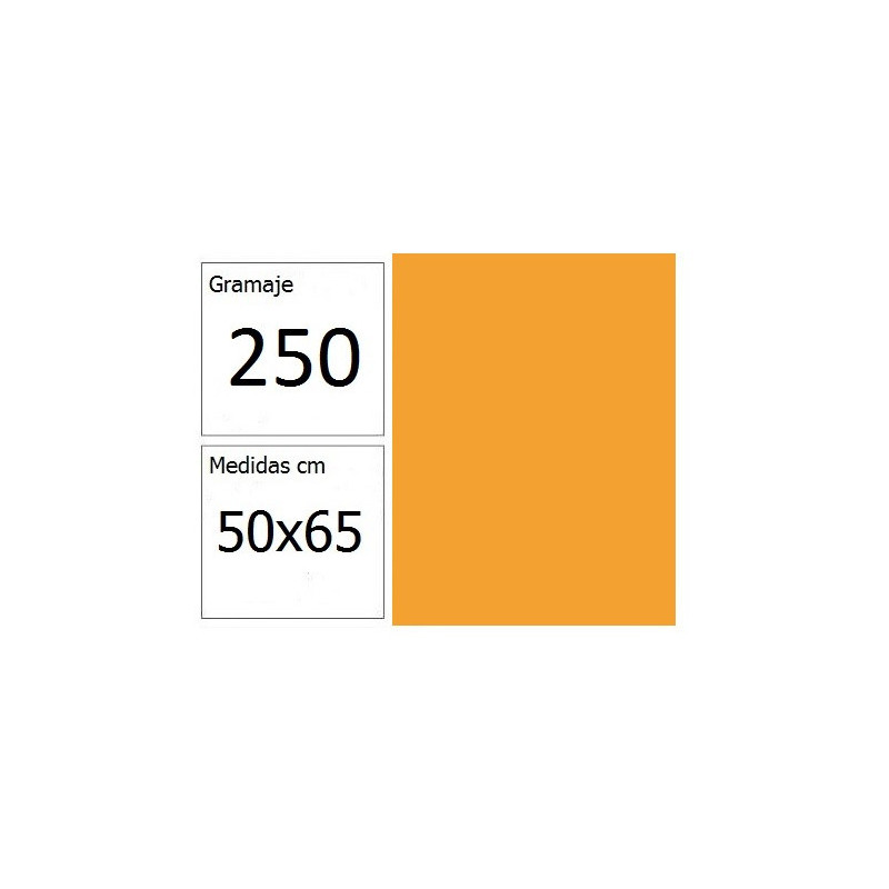 CARTULINA IRIS 50X65 250G FLUOR NARANJA 25H.