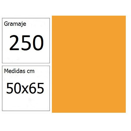 CARTULINA IRIS 50X65 250G FLUOR NARANJA 25H.