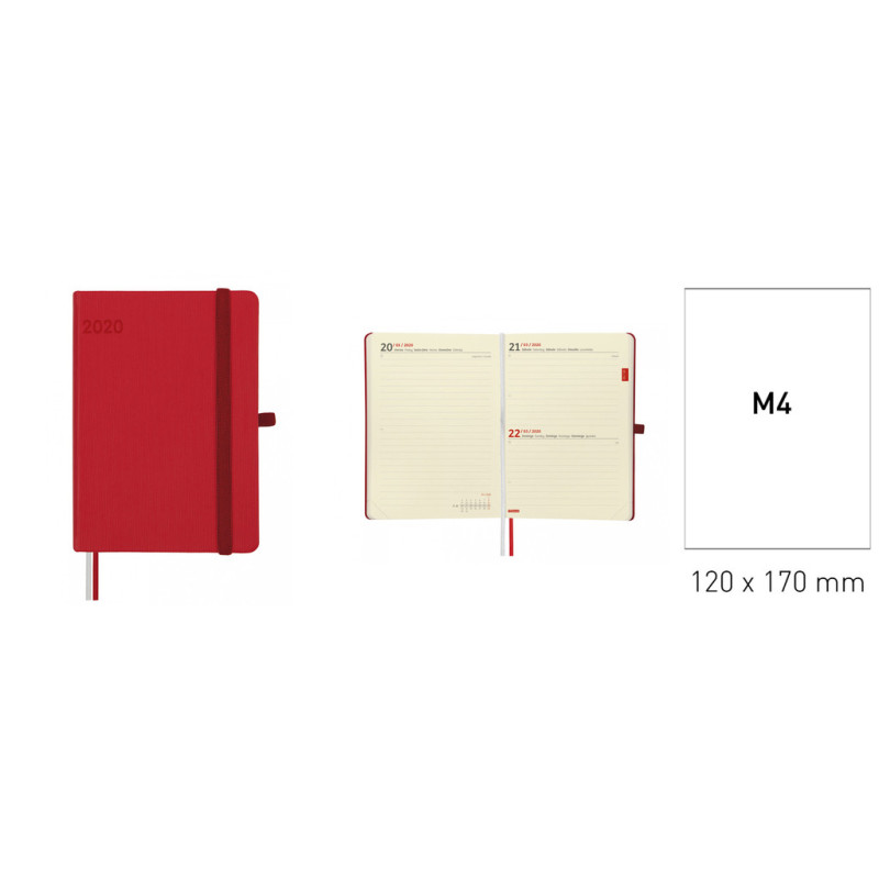 AGENDA ANUAL FINOCAM20 TEXTURA M4 1DP 2020 ROJO+ 881783020