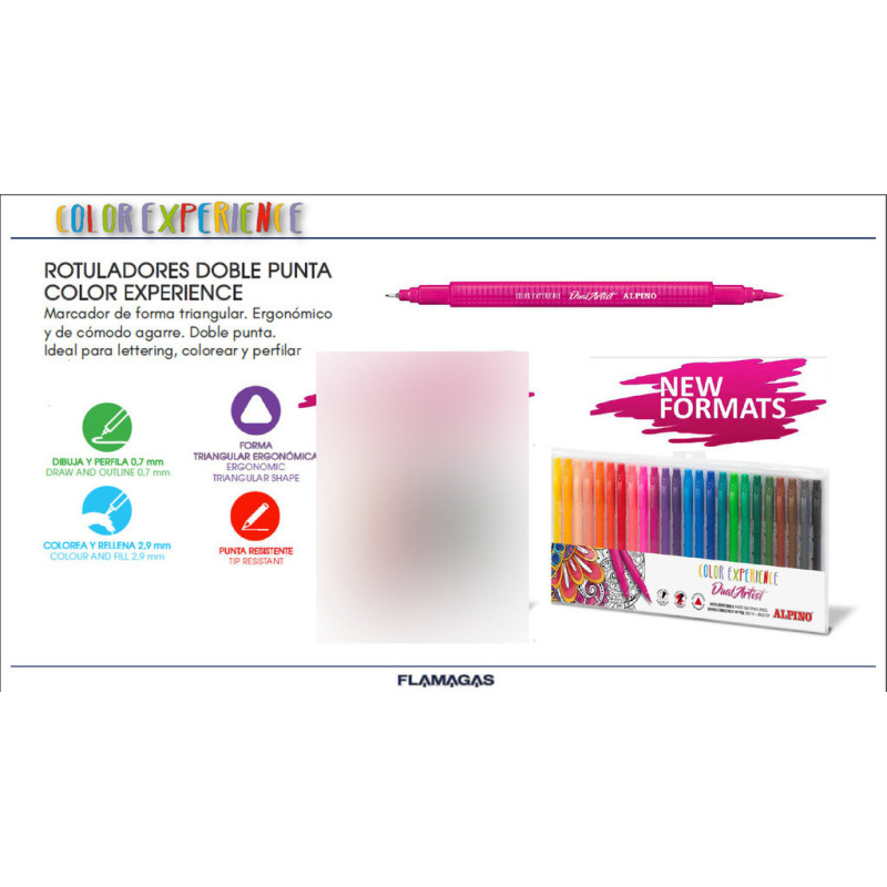ROTULADOR ALPINO DOBLE PUNTA DUAL ARTIST PINCEL COLOR EXPERIENCE 24 COLORES BLISTER AR000187