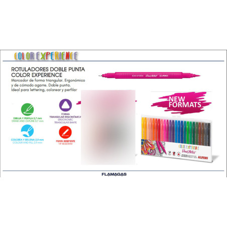 ROTULADOR ALPINO DOBLE PUNTA DUAL ARTIST PINCEL COLOR EXPERIENCE 24 COLORES BLISTER AR000187