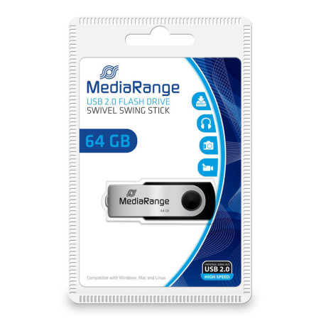 MEMORIA USB MEDIARANGE 2.0 64GB MR912 BLISTER UNIDAD (INCLUIDO 0,24€ LPI)