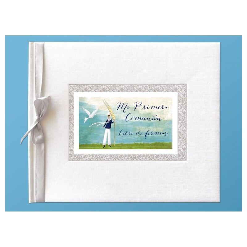 LIBRO COMUNION ARGU IMITACION LISO APAISADO LAZO NIÑO 42346