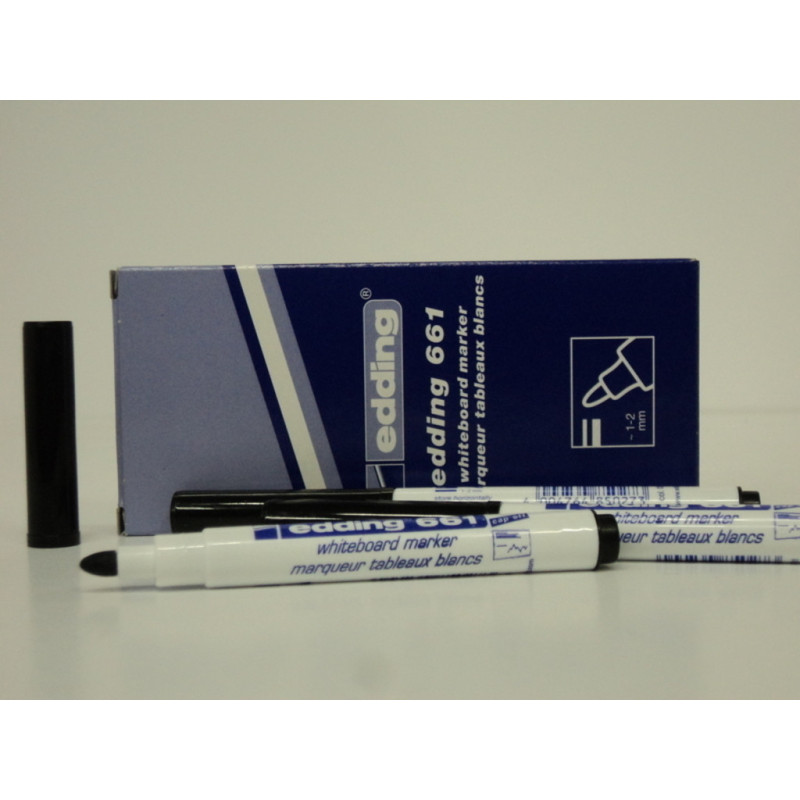 MARCD. EDDING Nº 661 PLASTICO PIZARRA BLANCA NEGRO C/10U ^