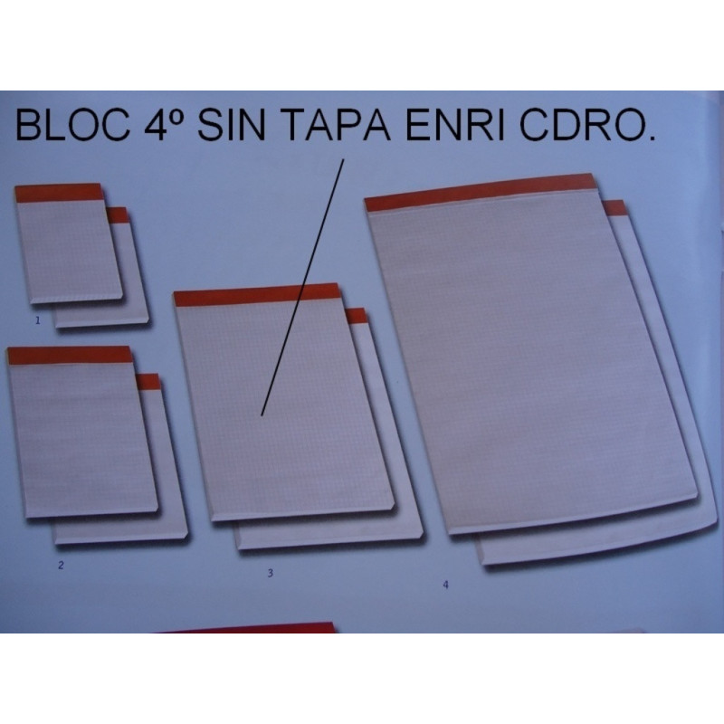 BLOC NOTAS GRAPADO 4º CUADROS S/TAPA PTE 5U