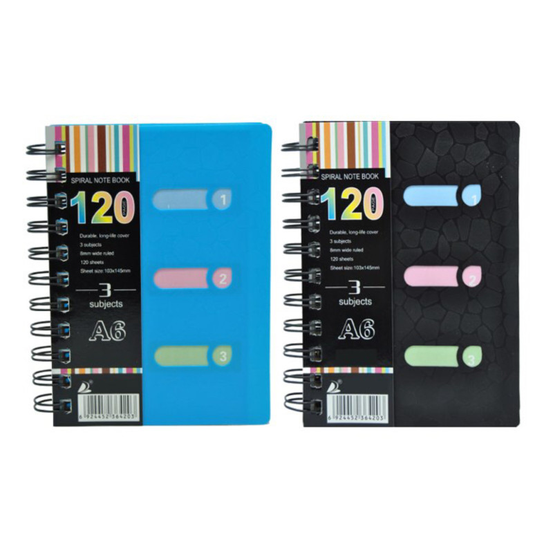 CUADERNO REGALPAP TAPA RELIEVE A-6 100H C/ 3 SEPARADORES 4916 ^