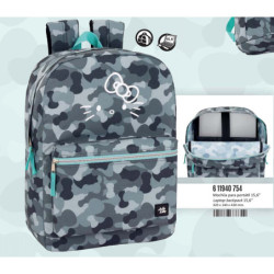 MOCHILA PARA PORTATIL 15,6'' HELLO KITTY CAMO 611940754 SAFTA20 ENERO