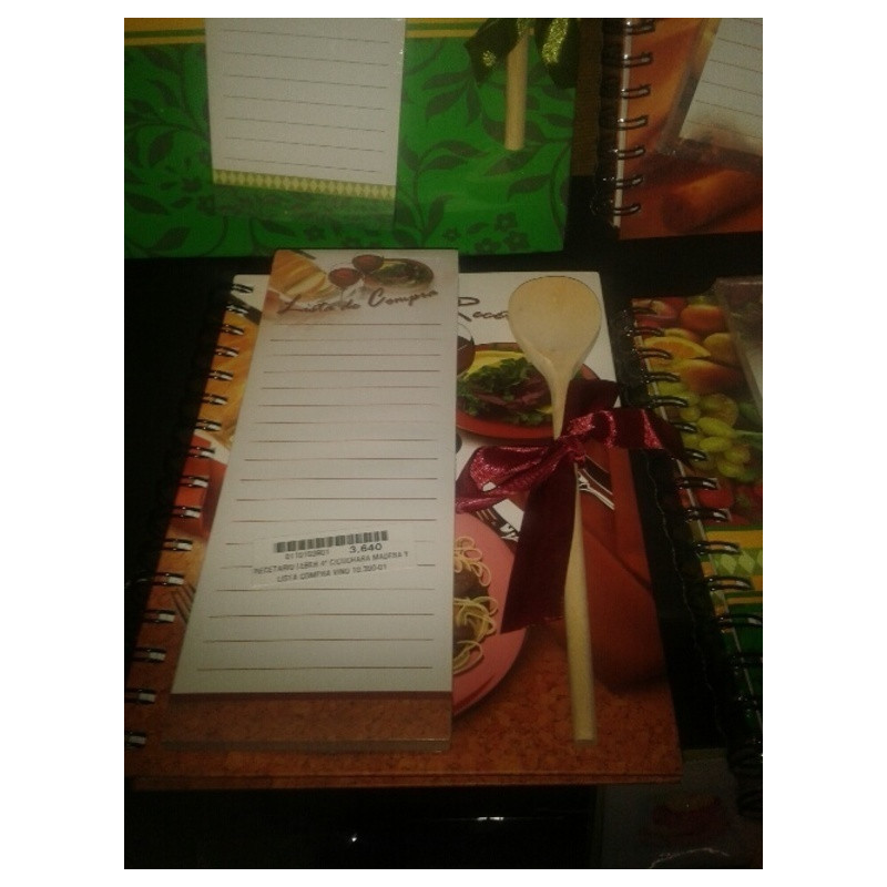 RECETARIO LEBER 4º C/CUCHARA MADERA Y LISTA COMPRA VINO 10.390-01 ^