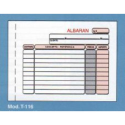 TAL. LOAN ALBARANES T-123 8º DUPLICADO APDO PTE 10U