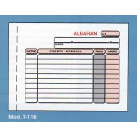 TAL. LOAN ALBARANES T-123 8º DUPLICADO APDO PTE 10U