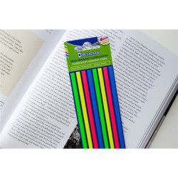 BANDA FLUORESCENTE ADHESIVA BISMARK 140*50MM 5 COLORES PP POESSA 332649