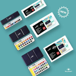 ACUARELAS EN ESTUCHE METAL ALEX BOG 12 COLORES TINBOX PROFESSIONAL AB-0453