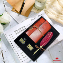 PLUMA CALIGRAFICA CON TINTERO Y CARTERA ESTUCHE ALEX BOG AB-0255