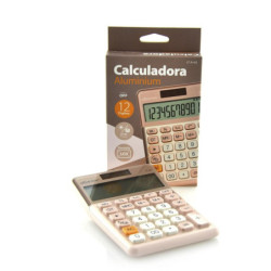 CALCULADORA ALUMINIUM OFFICE BOX ROSA LT-A142 BLISTER UNIDAD
