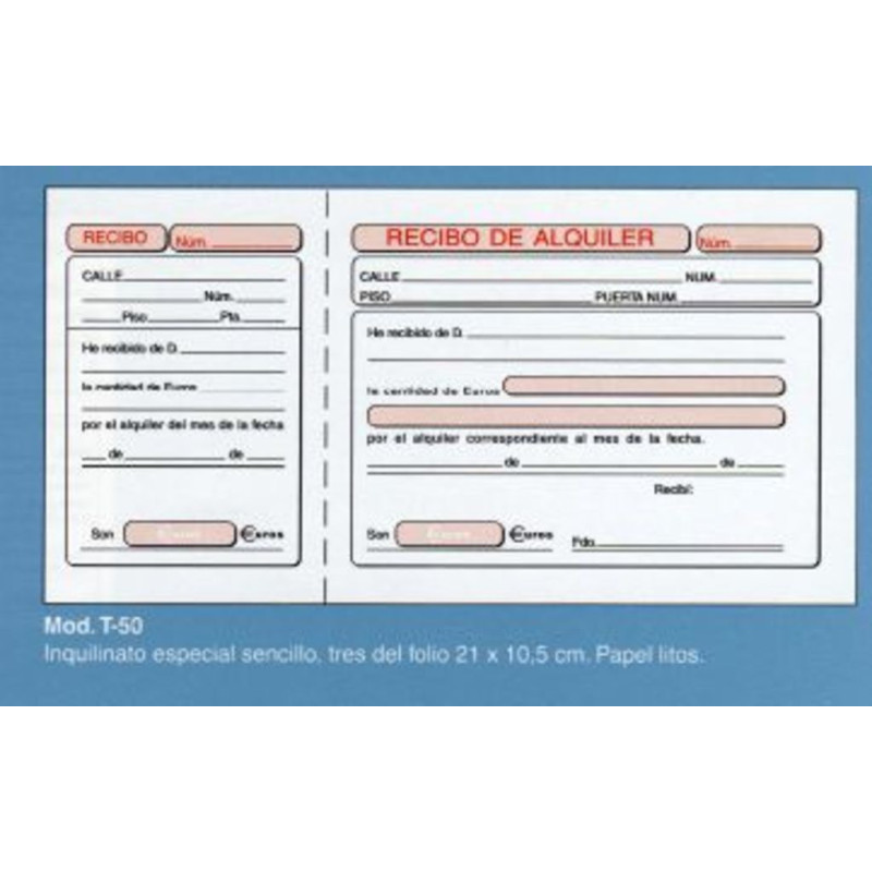 TAL. LOAN INQUILINATO T-50  ESPECIAL SENCILLO PTE 10U