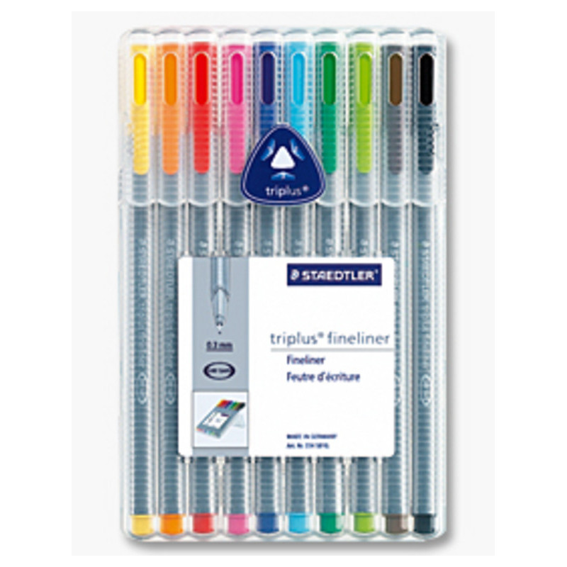 ROTULADOR STAEDTLER 334 TRIPLUS FINELINER 10 COLORES