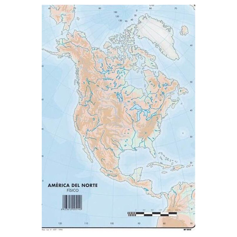 MAPAS MUDO AMERICA NORTE FISICO PTE 50U SELVI