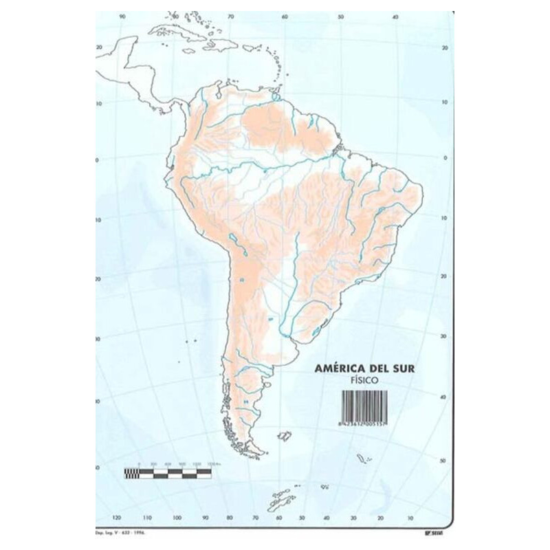 MAPAS MUDO AMERICA SUR FISICO PTE 50U SELVI