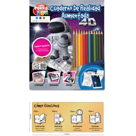 CUADERNO PARA COLOREAR INTERACTIVO PUKKA FUN ESPACIO EXTERIOR 8485 DMM