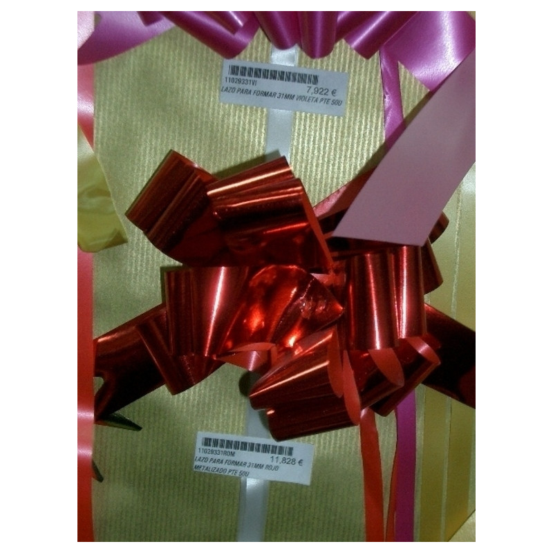 LAZO PARA FORMAR 31MM ROJO METALIZADO PTE 50U