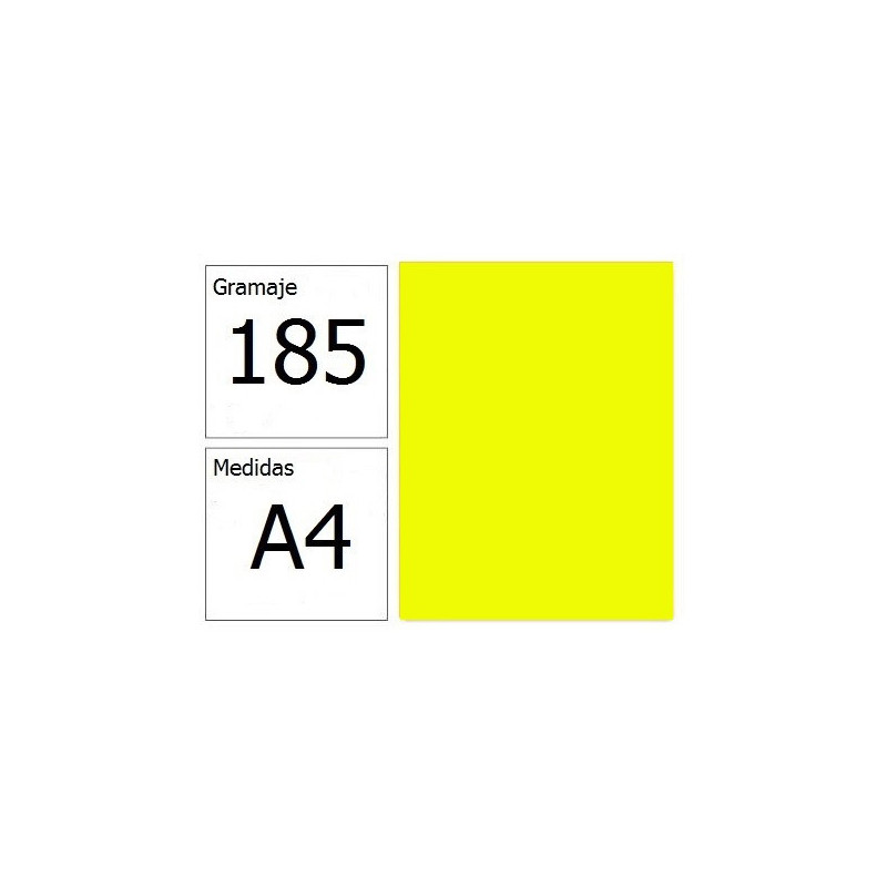 CARTULINA IRIS A4 185G AM.LIMON 50H.