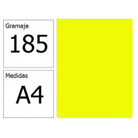 CARTULINA IRIS A4 185G AM.LIMON 50H.