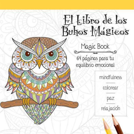 BLOC MANDALA 64 PAGINAS 120G LIBRO DE LOS BUHOS MAGICOS ALEX BOG MD-550