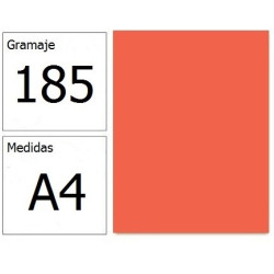 CARTULINA IRIS A4 185G MANDARINA 50H.