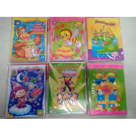 TARJETA INVITACION FIESTA DEX BLISTER 10U ^