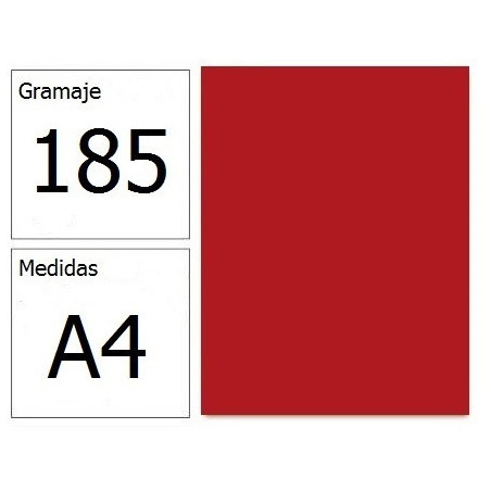 CARTULINA IRIS A4 185G GRANATE 50H.