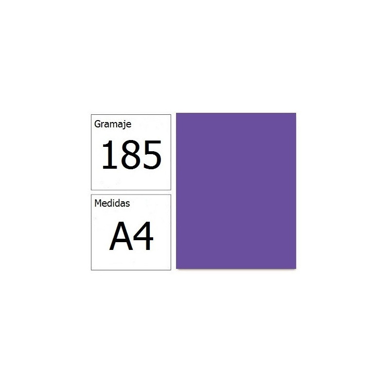 CARTULINA IRIS A4 185G VIOLETA 50H.