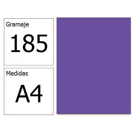 CARTULINA IRIS A4 185G VIOLETA 50H.